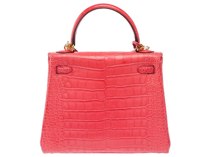 Hermès Borsa HERMES Kelly 25 in Pelli esotiche Rosa - 103973 - vista 4