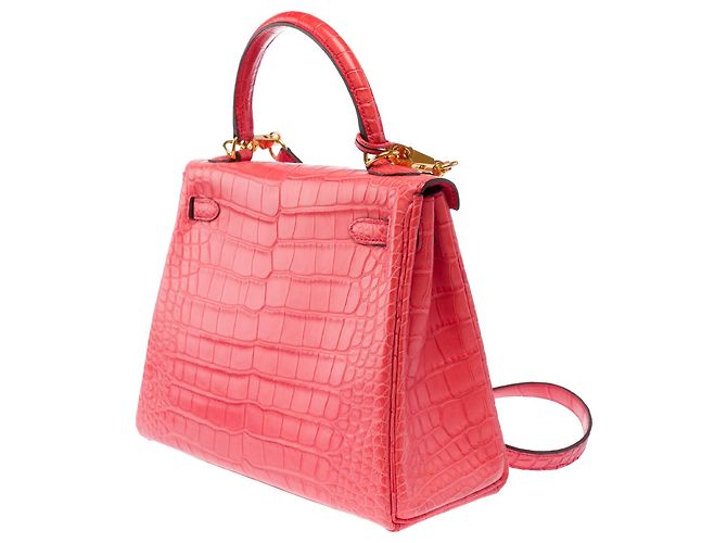Hermès Borsa HERMES Kelly 25 in Pelli esotiche Rosa - 103973 - vista 6