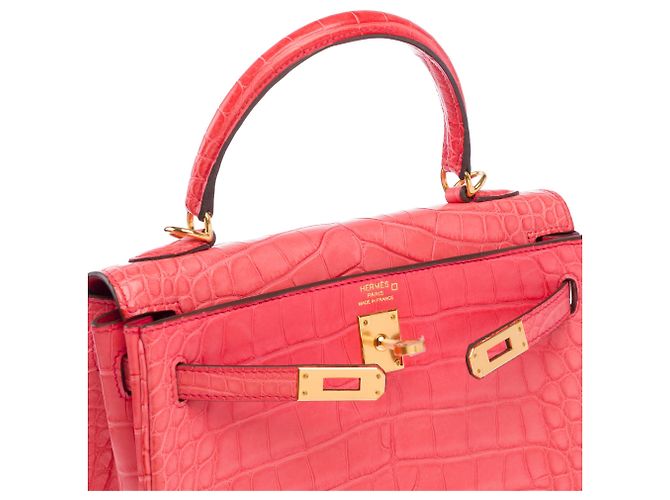 Hermès Borsa HERMES Kelly 25 in Pelli esotiche Rosa - 103973 - vista 7