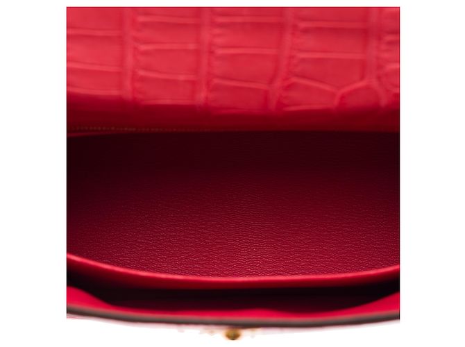 Hermès Borsa HERMES Kelly 25 in Pelli esotiche Rosa - 103973 - vista 9