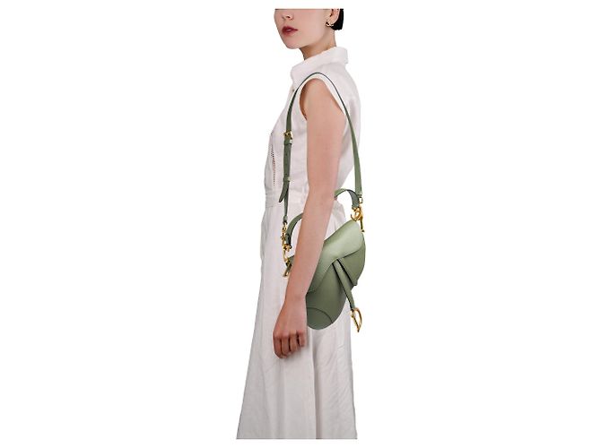 Autre Marque Borsa DIOR Saddle in Pelle Verde - 103952 - vista 13