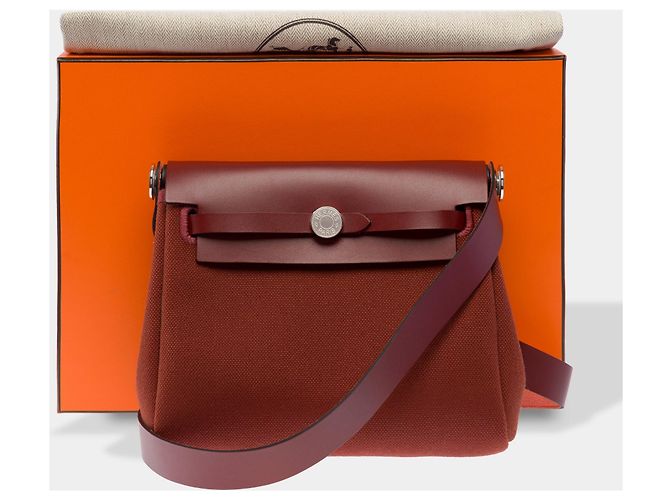Hermès Bolso HERMES Herbag en Lona Roja - 103958 - vista 2