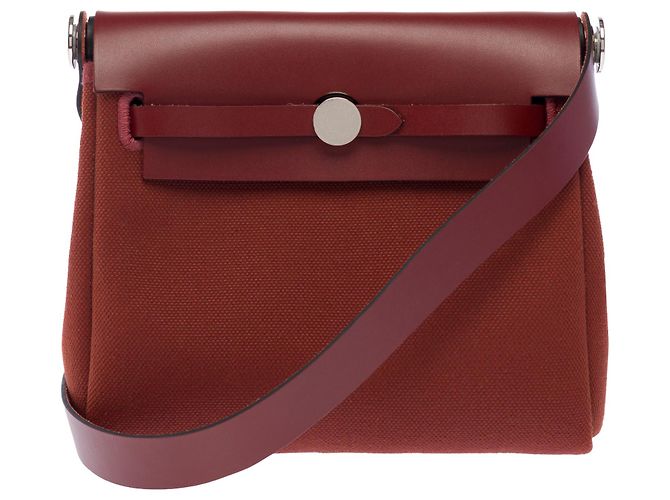 Hermès Bolso HERMES Herbag en Lona Roja - 103958 - vista 3