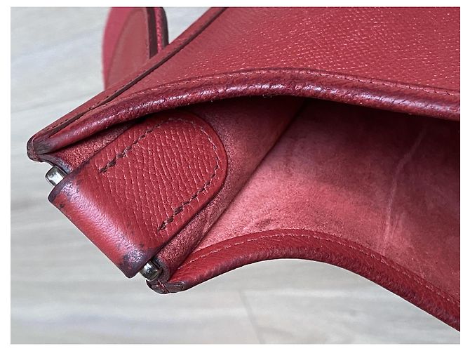 Borsa Hermès Evelyne TPM in pelle rossa Rosso - vista 6