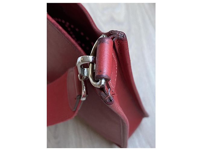 Borsa Hermès Evelyne TPM in pelle rossa Rosso - vista 7