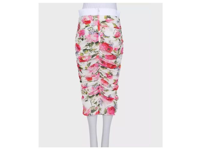 Falda de seda drapeada floral Dolce & Gabbana IT 44/L de segunda mano - vista 3