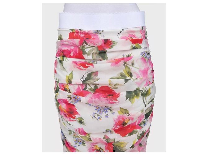 Falda de seda drapeada floral Dolce & Gabbana IT 44/L de segunda mano - vista 4