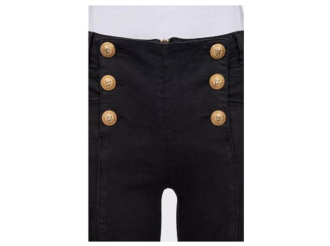 Vaqueros Skinny Icónicos Balmain con Botones en Tono Dorado Sz.38 de segunda mano - vista 3