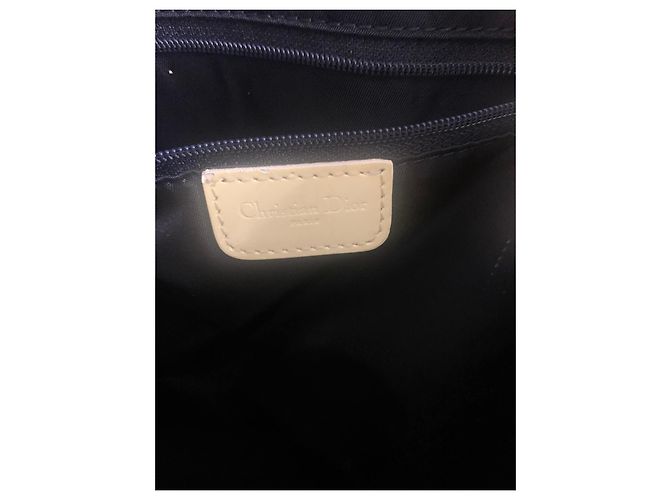 Borsa Tote Christian Dior Oblique Monogram - Blu e Crema Crudo - vista 5