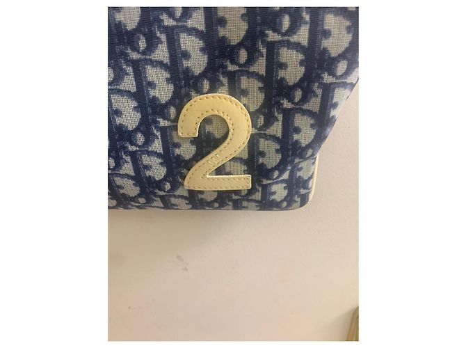 Borsa Tote Christian Dior Oblique Monogram - Blu e Crema Crudo - vista 9
