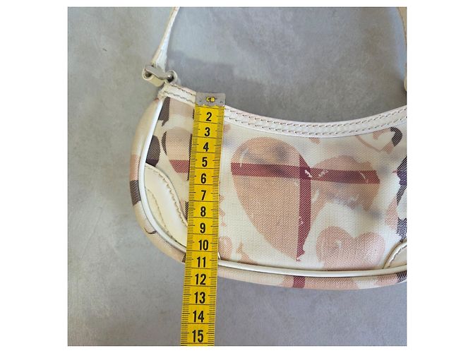 Borsa Burberry Olympia Tela Stampata Cuori Nova Check Marrone Multicolore Beige - vista 14