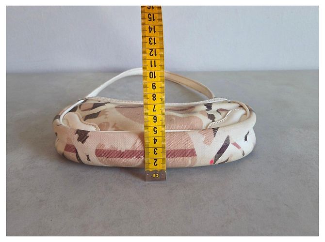 Borsa Burberry Olympia Tela Stampata Cuori Nova Check Marrone Multicolore Beige - vista 15