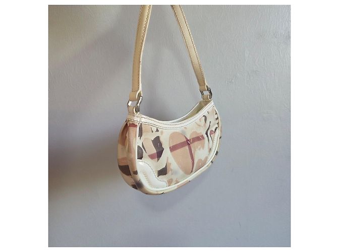 Borsa Burberry Olympia Tela Stampata Cuori Nova Check Marrone Multicolore Beige - vista 2