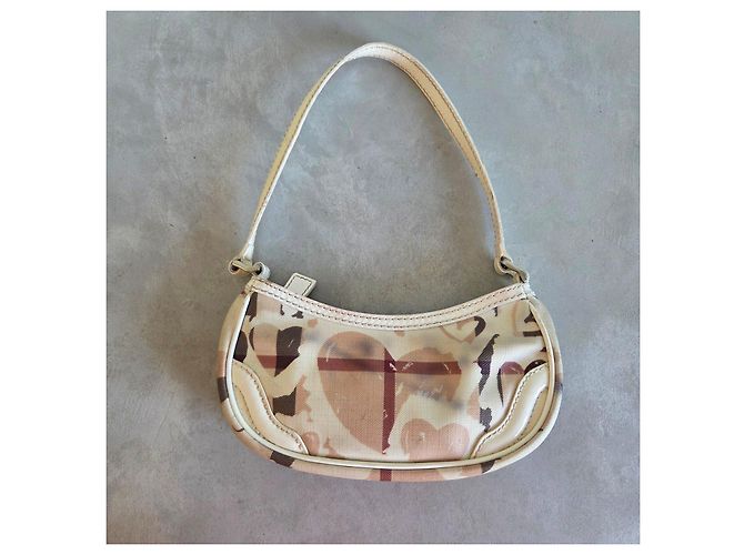 Borsa Burberry Olympia Tela Stampata Cuori Nova Check Marrone Multicolore Beige - vista 4