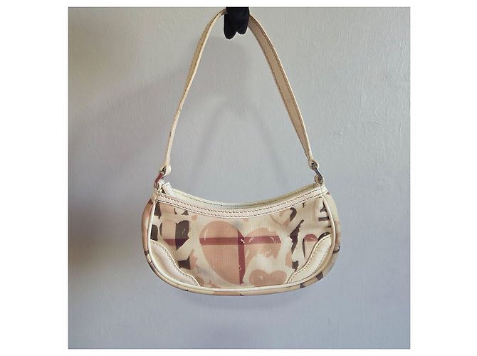 Borsa Burberry Olympia Tela Stampata Cuori Nova Check Marrone Multicolore Beige - vista 7