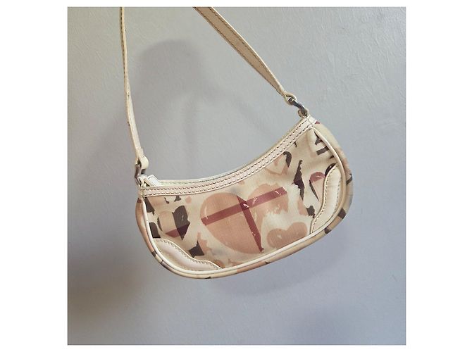 Borsa Burberry Olympia Tela Stampata Cuori Nova Check Marrone Multicolore Beige - vista 8