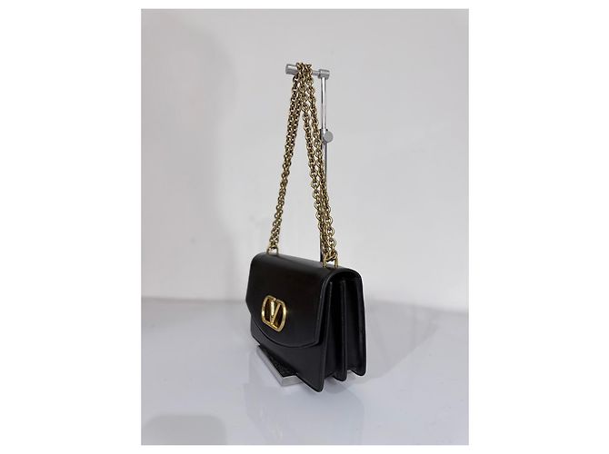 Valentino Garavani Bolso de hombro Vain en piel negra Negro - vista 2