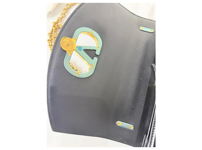 Valentino Garavani Bolso de hombro Vain en piel negra Negro - vista 6