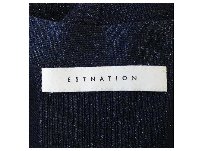 Autre Marque Cardigã de lã ESTNATION Azul Azul marinho - vista 4