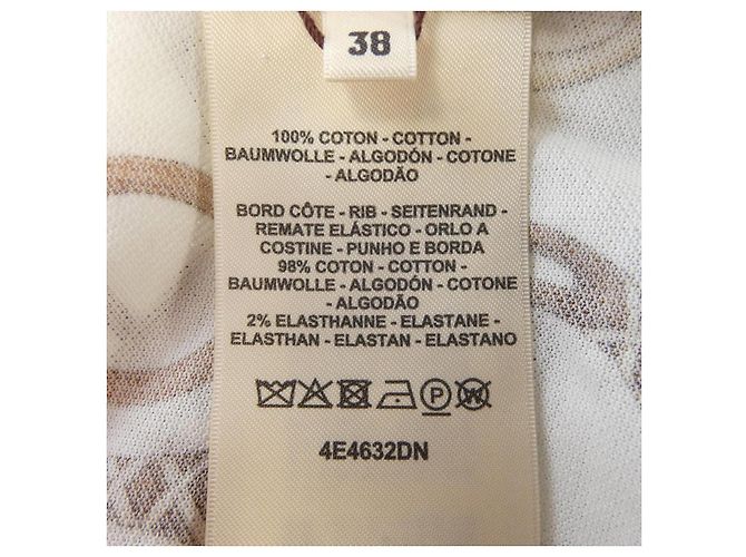 Hermès Hermes PANOPLIE TOUT CUIR JERSEY TShirt Braun Weiß - Ansicht 3