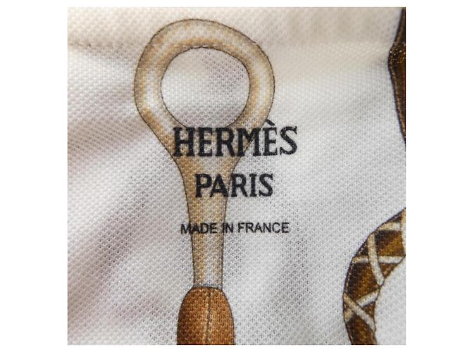 Hermès Hermes PANOPLIE TOUT CUIR JERSEY TShirt Braun Weiß - Ansicht 4
