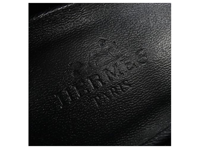 Hermès Jane Api Buckle Chevre Flats Preto - vista 6