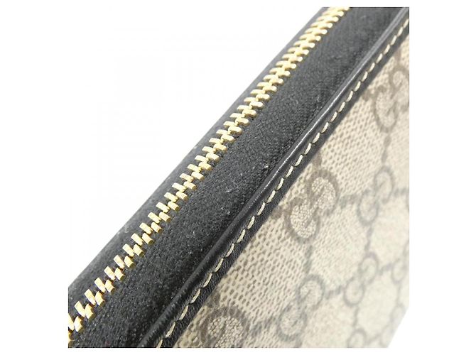 Cartera larga Gucci GG EMBLEM de lona GG suave Negro Beige Dorado - vista 4