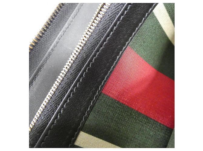 Cartera larga Gucci GG EMBLEM de lona GG suave Negro Beige Dorado - vista 7