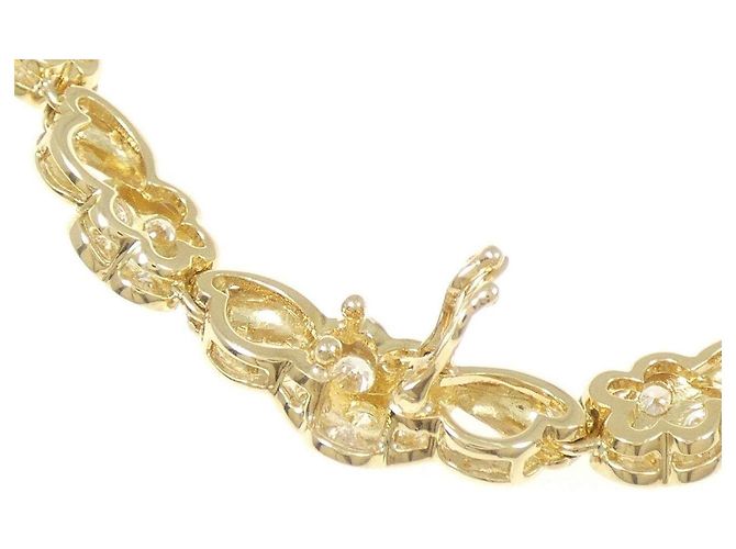Autre Marque Au750 Blumen-Diamant-Halskette Golden - Ansicht 4