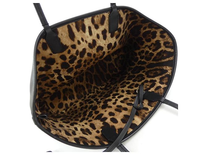 Borsa Tote in pelle nera Dolce & Gabbana Nero - vista 6