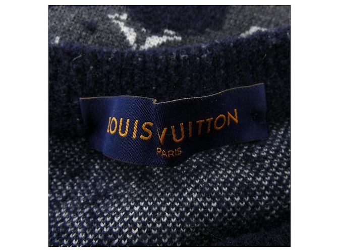 Malha Monogram Distressed Louis Vuitton Marrom Azul marinho - vista 4