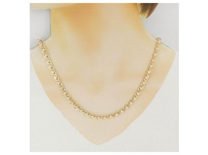 Autre Marque Diamantenhalskette Au750 Golden - Ansicht 6