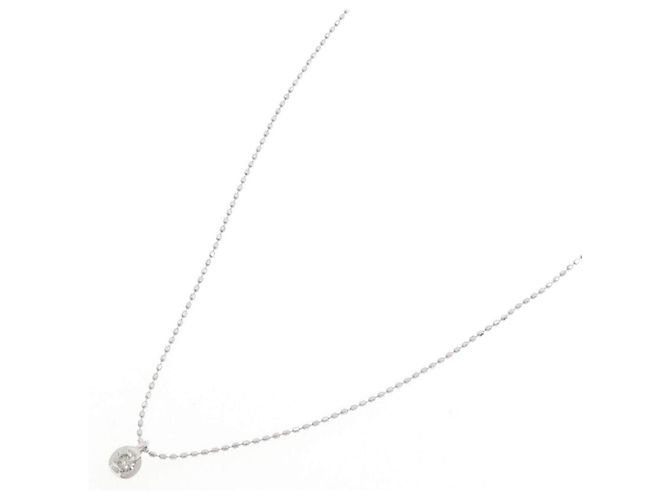 Autre Marque K10 Weißgold Diamant-Halskette Silber - Ansicht 2