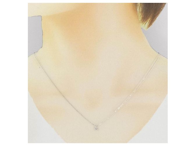 Autre Marque K10 Weißgold Diamant-Halskette Silber - Ansicht 6