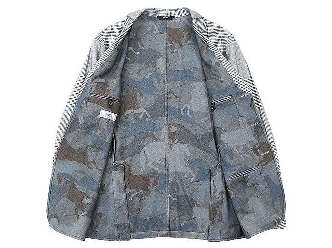 Giacca sartoriale Hermès 46 in lana, seta e cashmere Marrone - vista 8