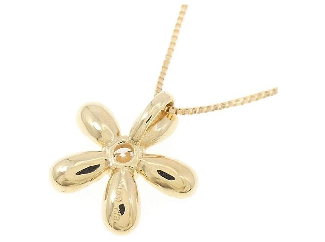 Autre Marque Au750 Blumen-Diamant-Halskette Golden - Ansicht 4