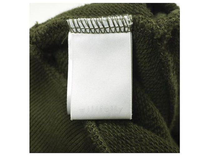 Autre Marque WILLFULLY top in felpa di cotone corto con bottoni 3way / 2way Verde Verde oliva - vista 6