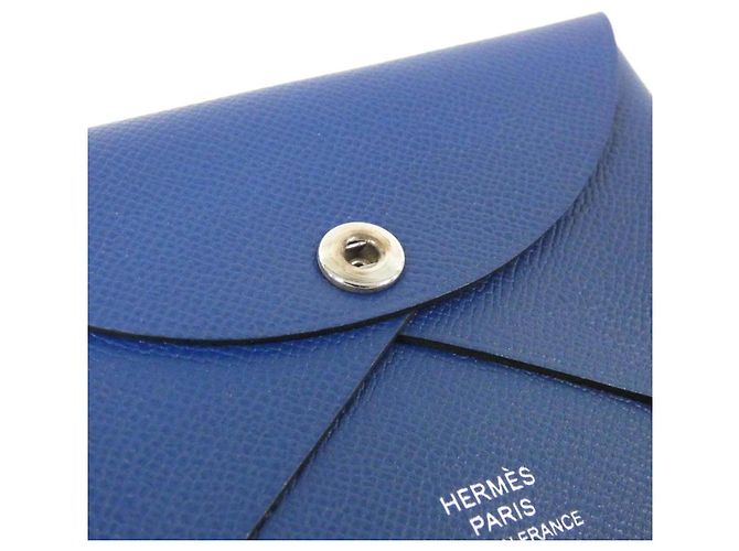 Hermès Hermes Calvi Duo Madam Coin Case Azul - vista 3