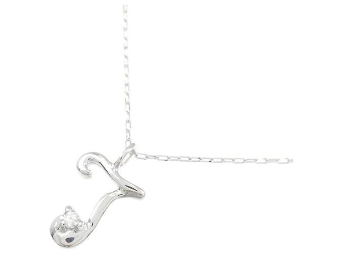 Autre Marque Collana in oro bianco K10 e diamanti Argento - vista 3