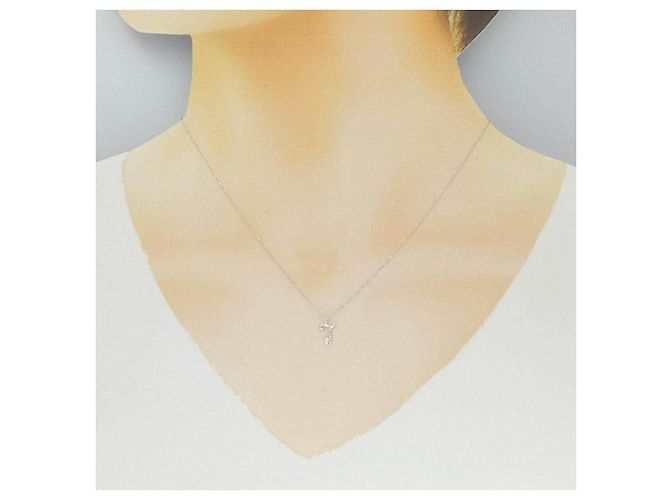 Autre Marque Collana in oro bianco K10 e diamanti Argento - vista 6
