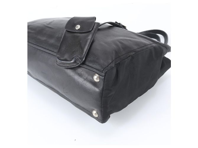 Saco Tote em couro Prada Triangle Logo Preto - vista 4