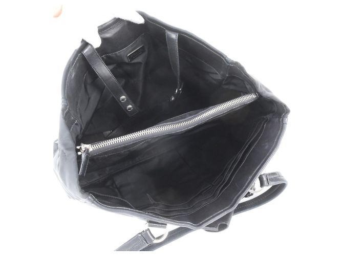 Saco Tote em couro Prada Triangle Logo Preto - vista 7
