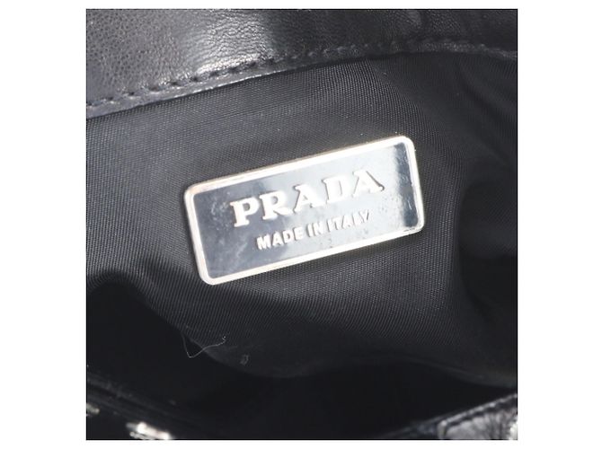 Saco Tote em couro Prada Triangle Logo Preto - vista 8