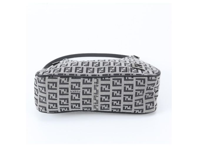 Fendi FF Zucchino Leder Schulter-Tote-Bag Schwarz - Ansicht 6