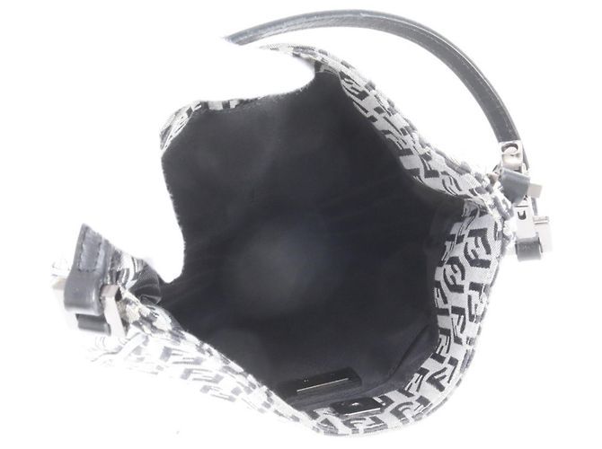 Fendi FF Zucchino Leder Schulter-Tote-Bag Schwarz - Ansicht 7