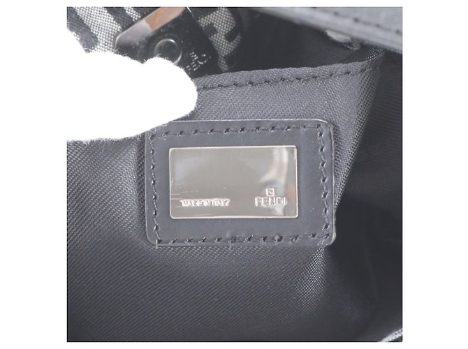 Fendi FF Zucchino Leder Schulter-Tote-Bag Schwarz - Ansicht 8