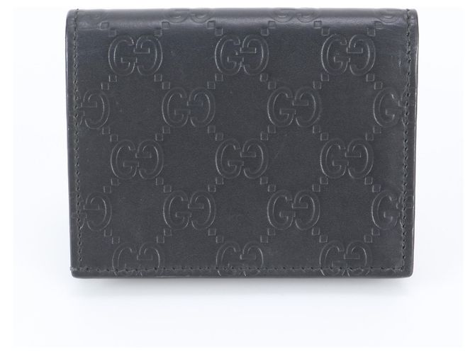 Gucci Guccissima Ribbon Leder Bi-fold Geldbörse Schwarz - Ansicht 2