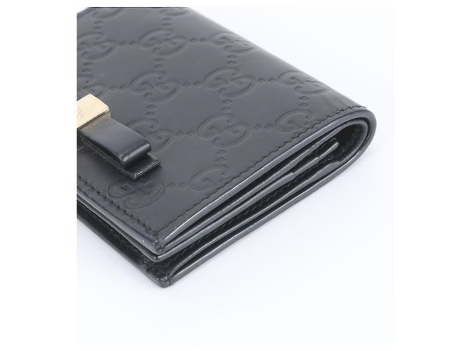 Gucci Guccissima Ribbon Leder Bi-fold Geldbörse Schwarz - Ansicht 3