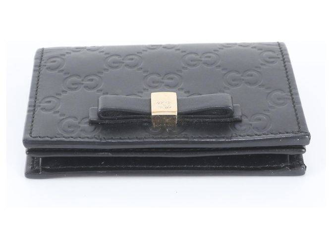 Gucci Guccissima Ribbon Leder Bi-fold Geldbörse Schwarz - Ansicht 5