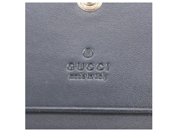 Gucci Guccissima Ribbon Leder Bi-fold Geldbörse Schwarz - Ansicht 8